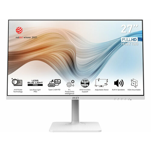 Монитор MSI Modern MD272PW White 9S6-3PB19H-068 монитор msi modern md271cpw white 9s6 3pa6hh 027