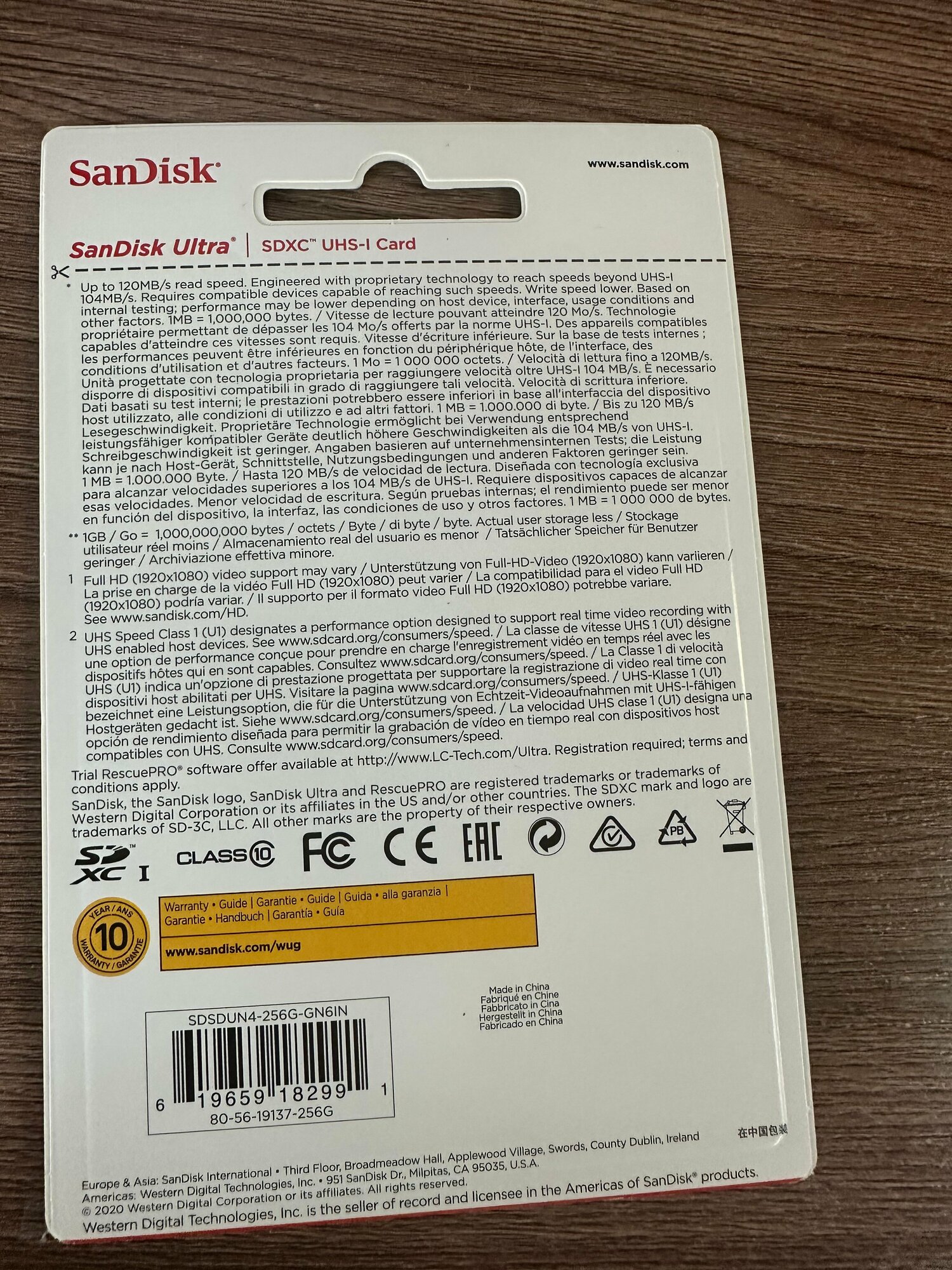 Карта памяти SanDisk Ultra SDXC Class 10 UHS-I