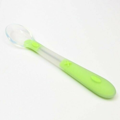 Ложка детская для кормления силиконовая от 5 мес цвет зеленый 850₽