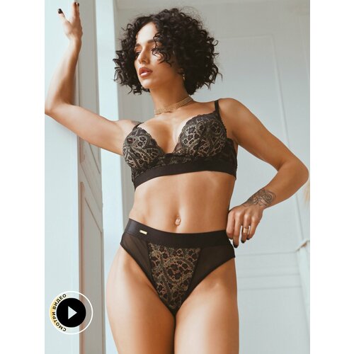 Бюстгальтер классика  Luxtdilingerie, кружевной, чашка мягкая, бретели регулируемые, размер L, черный