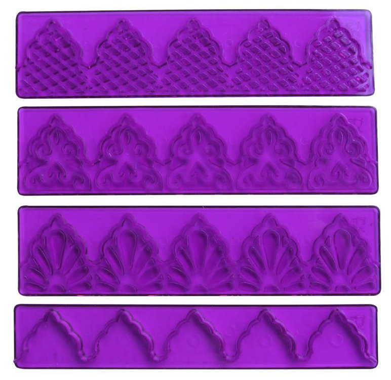 Штампы Полоски для декора 4 шт. Кружево 6101