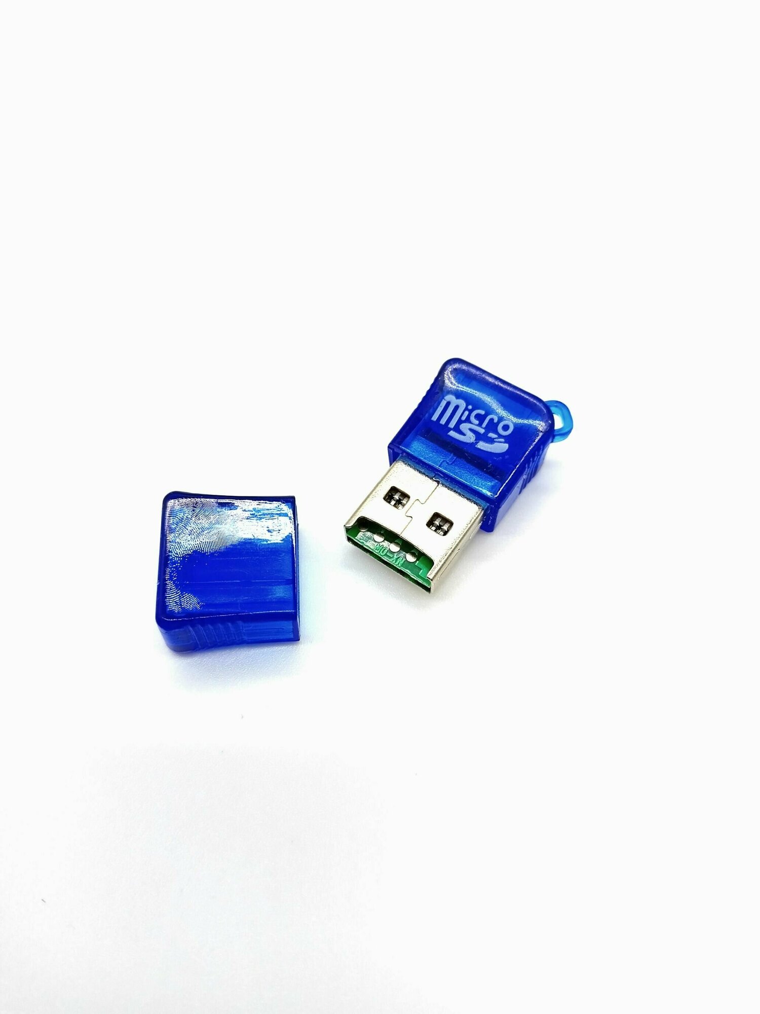 Картридер-Переходник USB-MicroSD Цвет синий