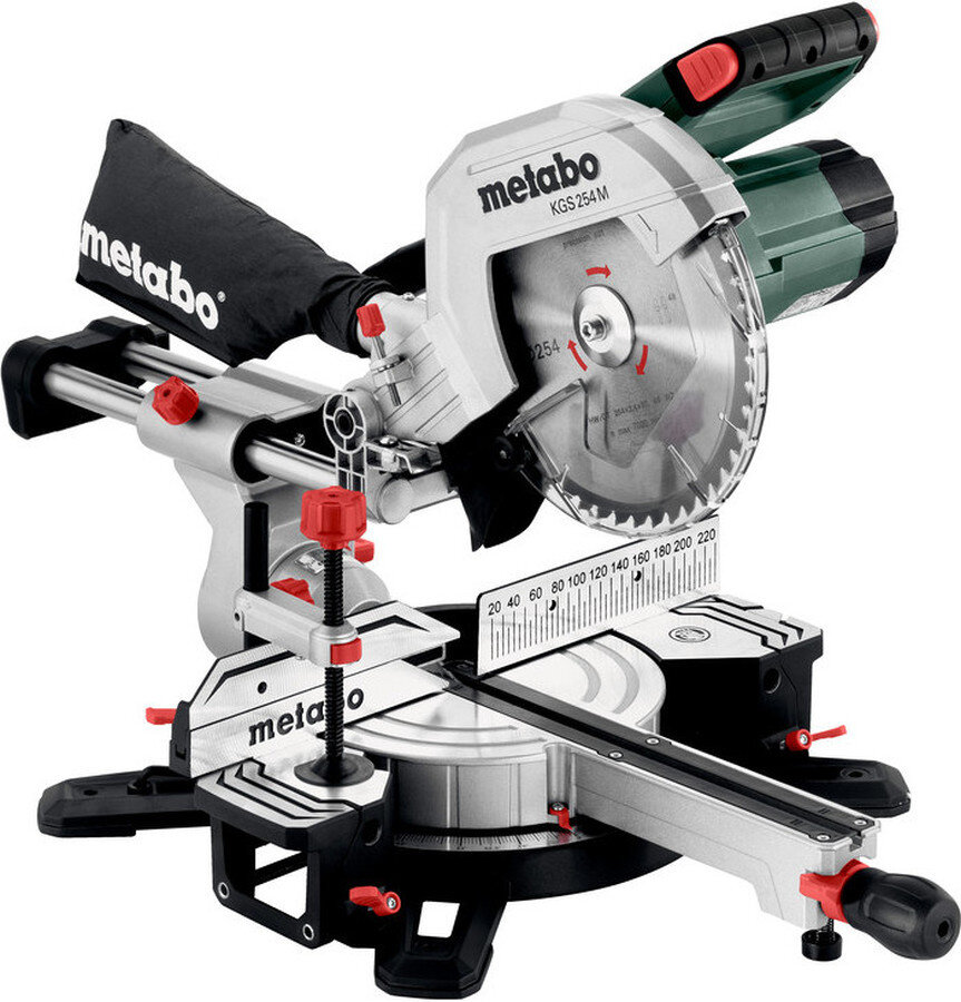 Торцовочная пила Metabo KGS 254 M 1800Вт 4500об/мин d=254мм Подсветка рабочей зоны