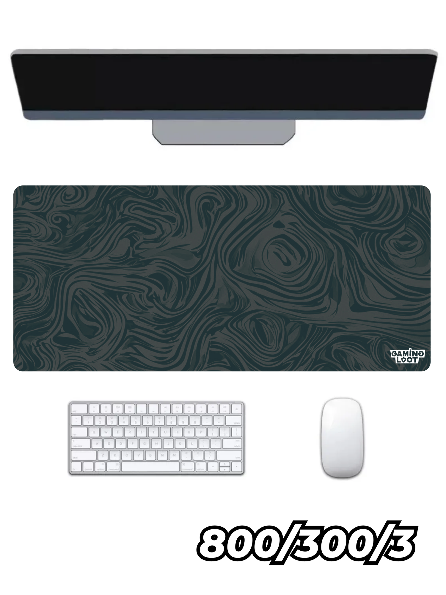 Серый мраморный Игровой коврик для мышки Gaming Loot "Жаккард 80x30"