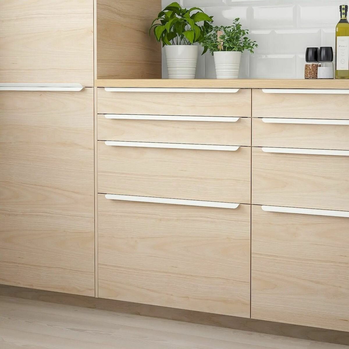 Фасад для кухни панель ящика 40x10 см под светлый ясень 2шт IKEA ASKERSUND аскерсунд