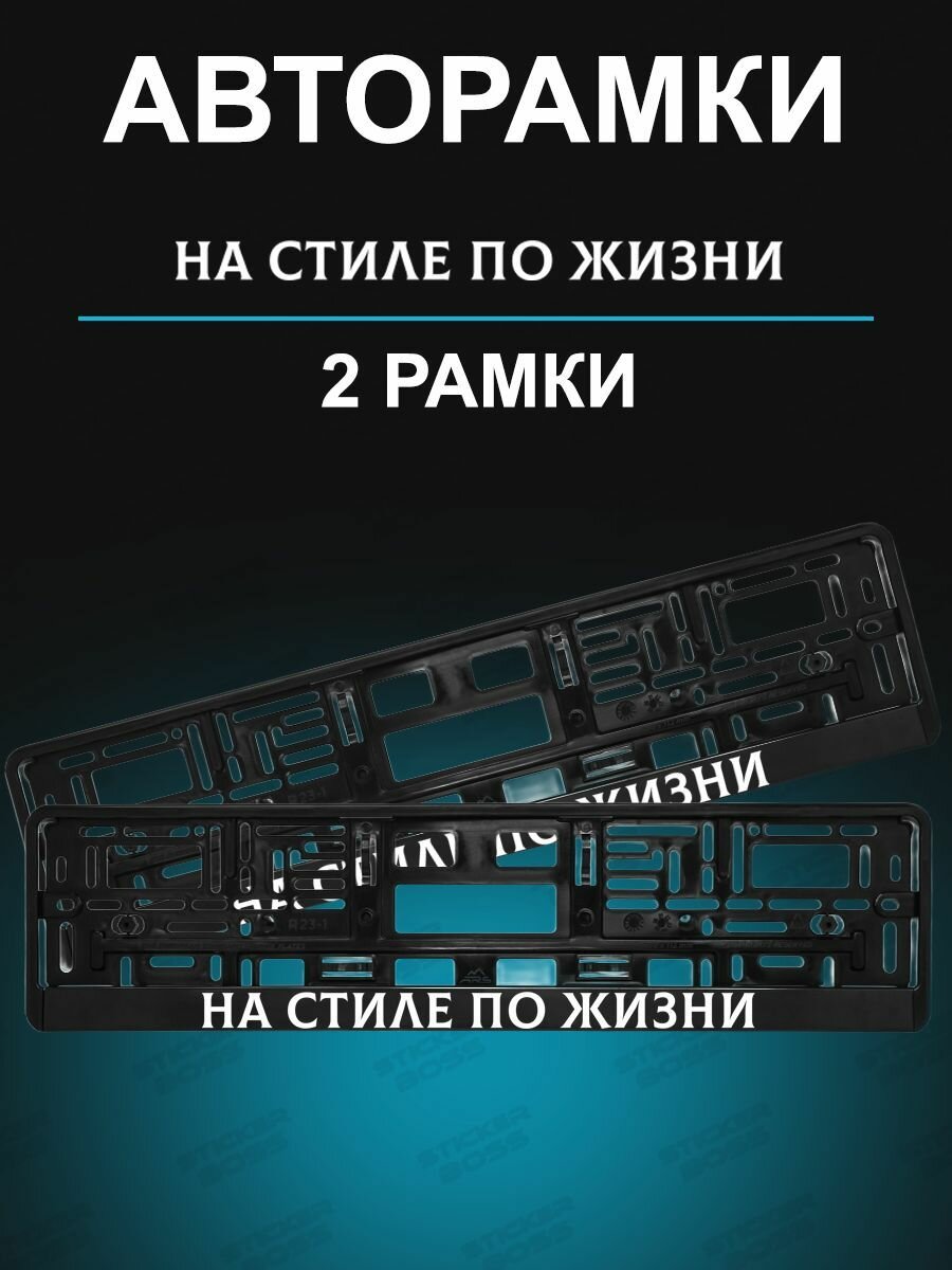 Рамка для гос номера 2 шт с надписью на стиле по жизни