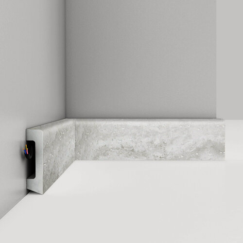 Изображение товара Плинтус дюрополимер напольный DECOMASTER (декомастер), 58х16х2400 мм, D234-1634 ДМ белый кварц