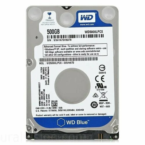 Жесткий диск для ноутбука Western Digital WD Blue 500 ГБ WD5000LPCX 2490₽