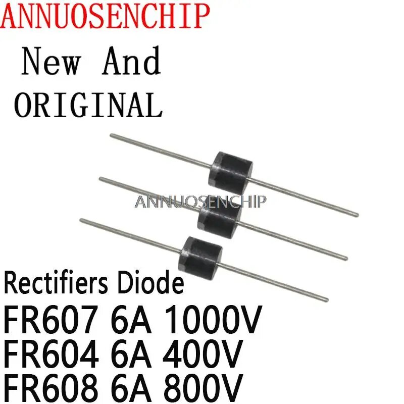 20 шт. диоды быстрого восстановления FR607 6A 1000 В FR604 6A 400 В FR608 6A 800 В