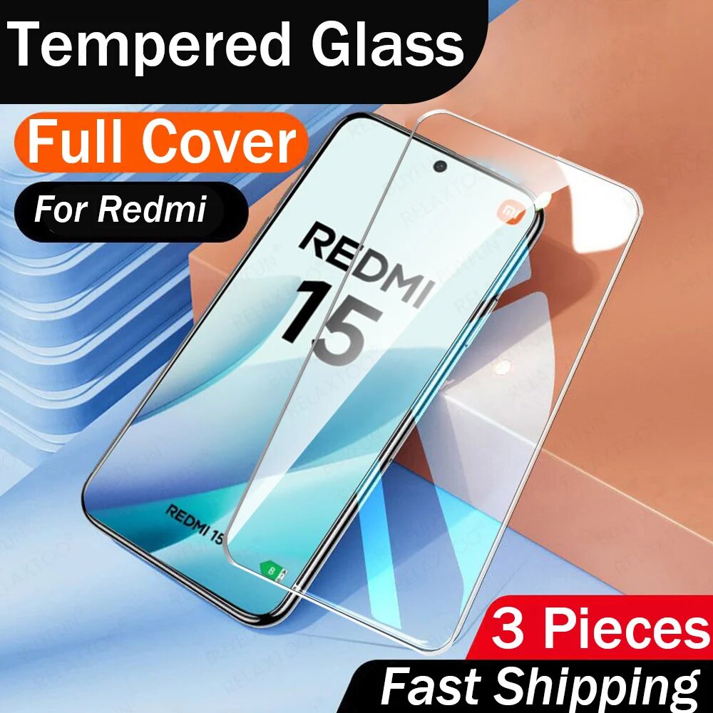 3 шт. для Redmi 15 Защитная пленка для экрана с полным покрытием закаленное стекло Xiaomi Redmi 15 Redmi15 15Redmi 4G 5G 2025 Global 69 дюйма HD Glass