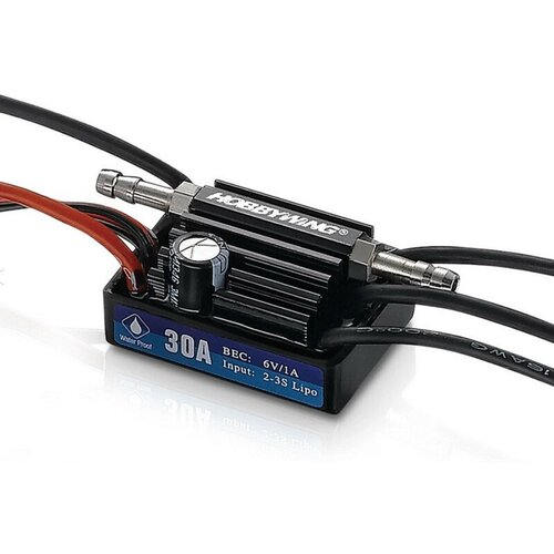 вентилятор регулятора hobbywing fan mp4510sh 6v 8000rpm 6v 0 30a black 45 45 10мм влагозащищён Бесколлекторный регулятор Hobbywing Seaking-30A-V3 (30A-180A, Boat) влагозащищённый