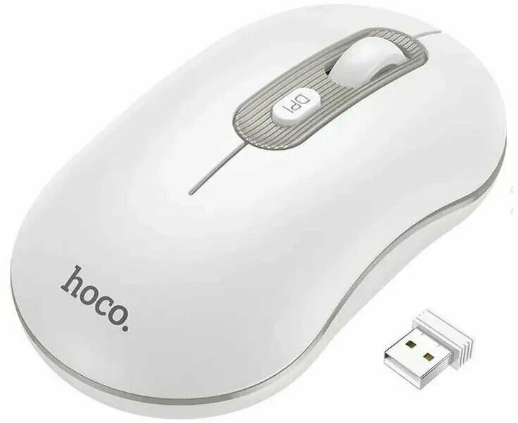 Мышь Hoco GM21 2.4G 1000/1200/1600 dpi бело-серая