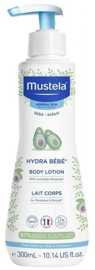 Mustela Молочко для тела для младенцев Hydra Bebe, 300 мл, Mustela