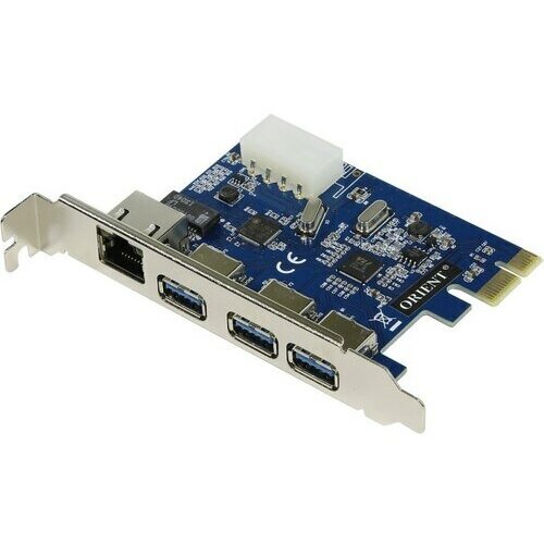 USB контроллер Orient VA-3U3A88PE контроллер pcie x1 v2 0 via vl805 usb 3 2 gen1x1 4 x usb a orient va 3u4pe oem