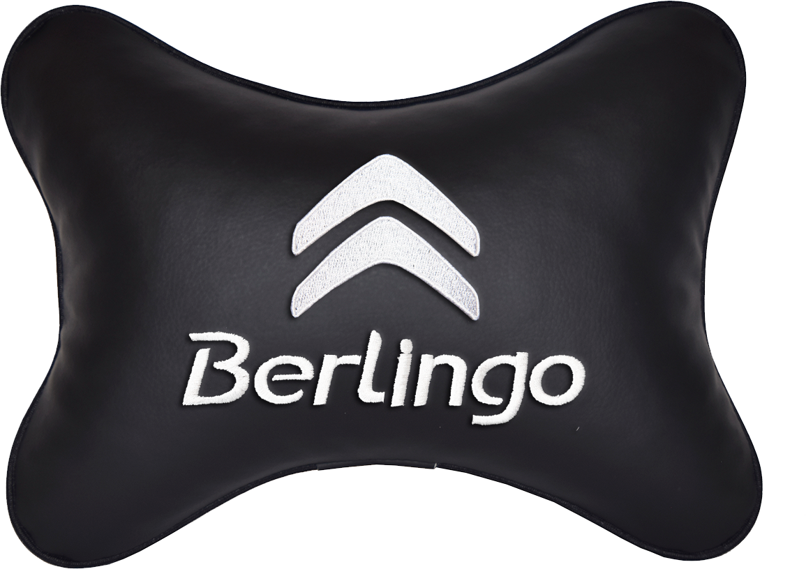 Подушка на подголовник экокожа Black с логотипом автомобиля CITROEN Berlingo