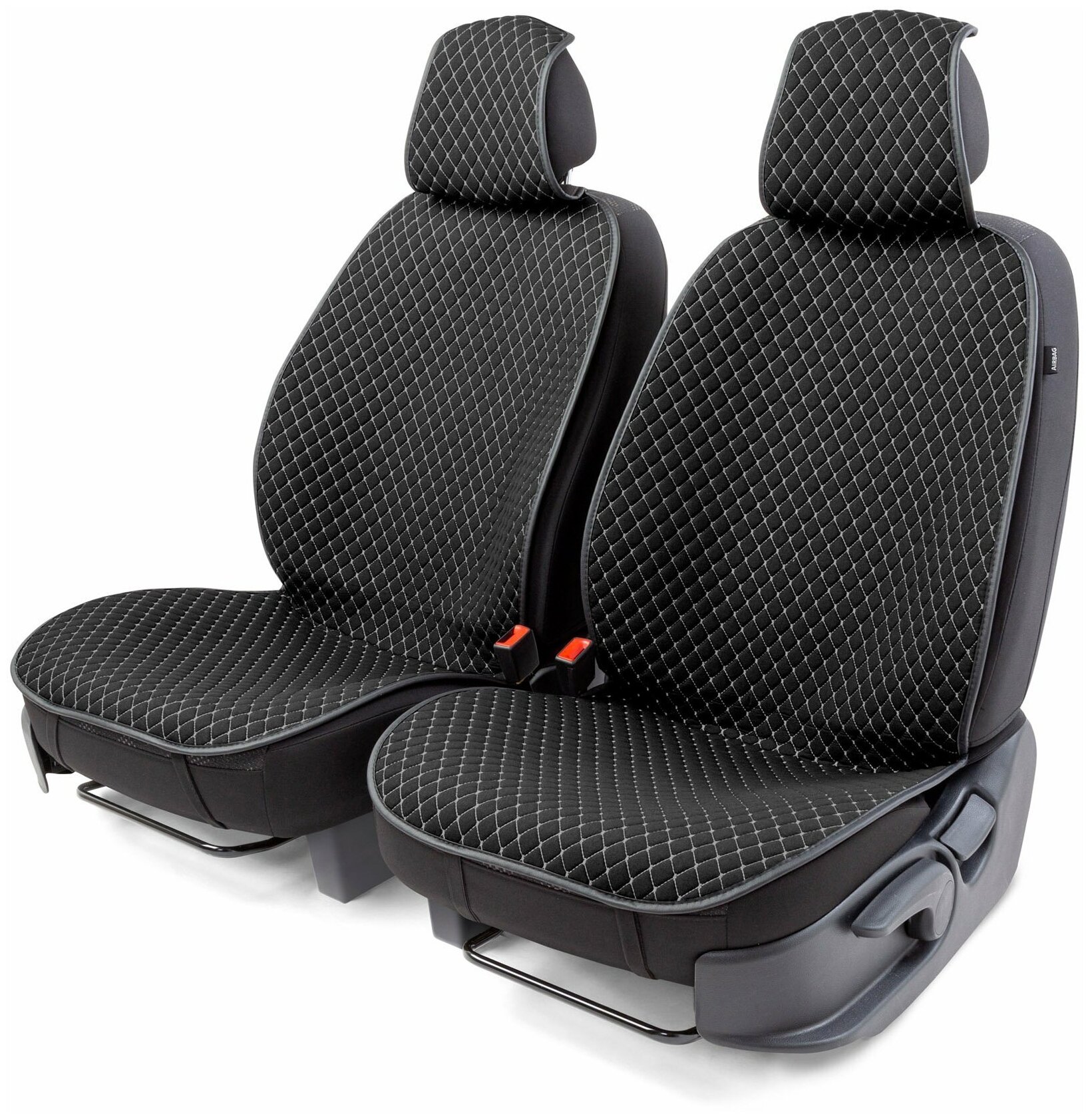 Накидки на передние сиденья "Car Performance" 2 шт fiberflax CUS-1052 BK/GY