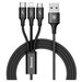 Usb Кабель-зарядка Micro+Lightning+Type-C Baseus Rapid 3A 1.2м (CAMLT-SU01) черный