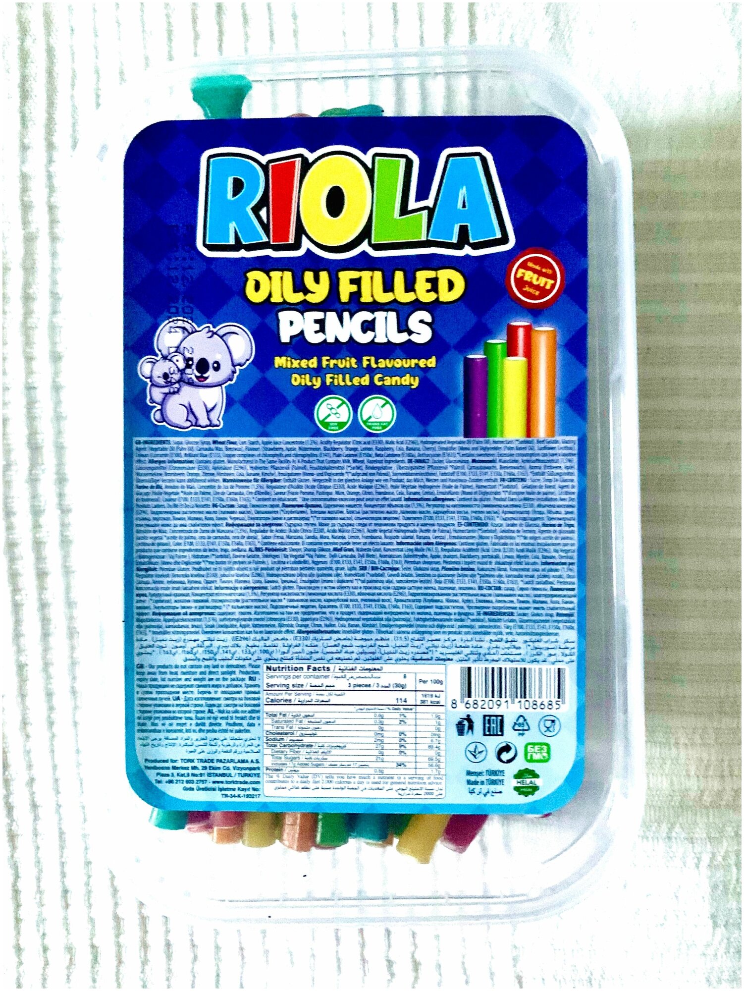Жевательный мармелад RIOLA oily filled pencils - 250 грамм - фотография № 3