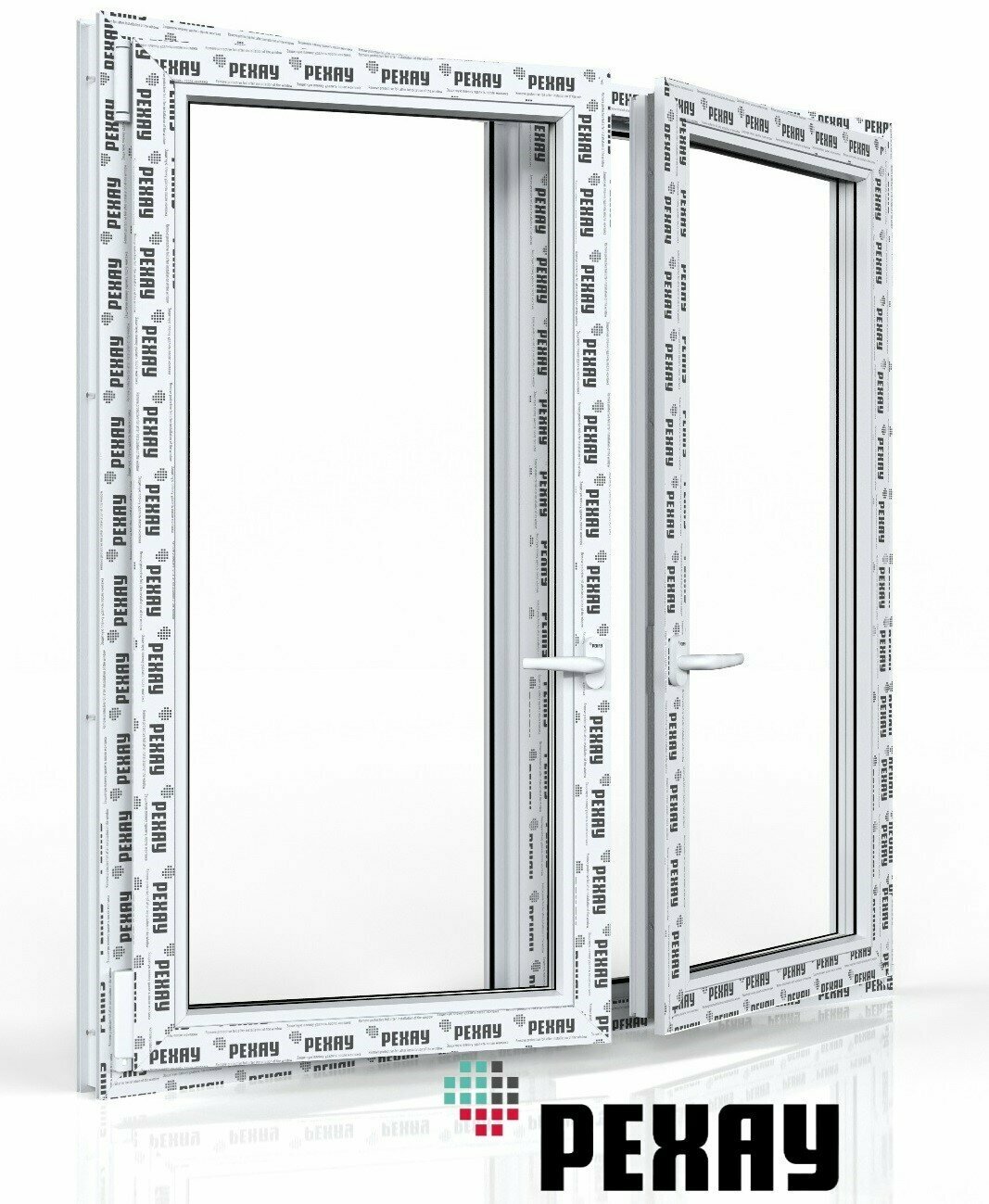 Пластиковое окно с моск сеткой РЕХАУ GRAZIO профиль 70 мм, 1300х1300 мм (ВхШ), пов-отк левое/ пов-отк прав, энергосберегающий 2-х камерный стеклопакет