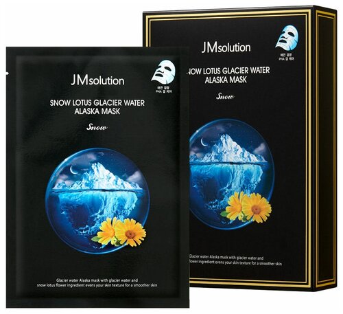 JMsolution Тканевая маска с экстрактом эдельвейса и ледниковой водой Edelweiss Glacier Water Alps Mask Snow 10 шт.