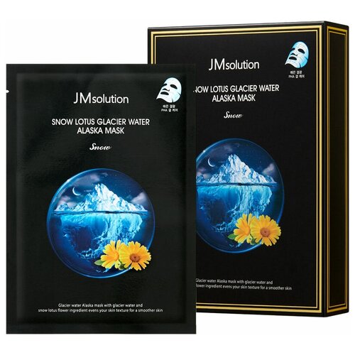 JMsolution Тканевая маска с экстрактом эдельвейса и ледниковой водой Edelweiss Glacier Water Alps Mask Snow 10 шт. jmsolution тканевая маска для лица с экстрактом эдельвейса edelweiss glacier water alps mask snow 1 шт 30 мл