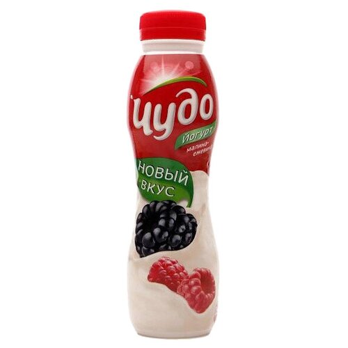 Йогурт фруктовый питьевой Чудо 2.4% 270г Малина-Ежевика БП без заменителя молочного жира