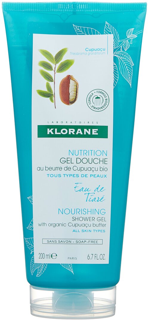 Гель для душа Klorane Eau de tiare, 200 мл