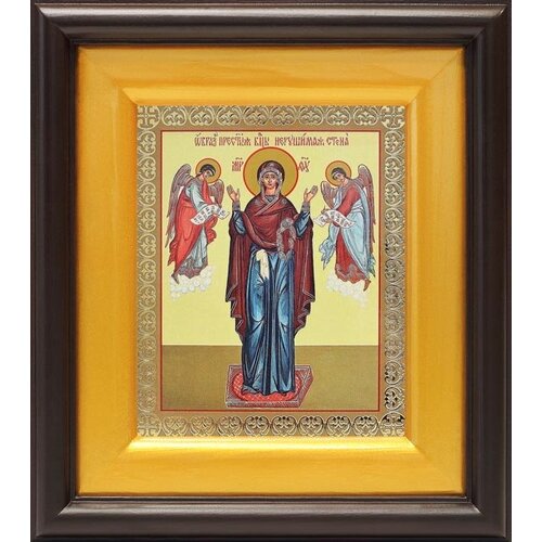 Икона Божией Матери Нерушимая Стена, широкий киот 16,5*18,5 см икона божией матери нерушимая стена киот 14 5 16 5 см