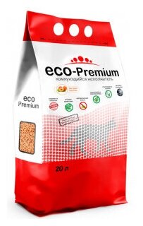 Наполнитель ECO Premium Персик комкующийся древесный 7.6кг/20л