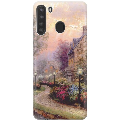 фото Re:paчехол - накладка artcolor для samsung galaxy a21 с принтом "сиреневый вечер"