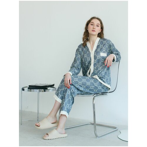 фото Пижама женская с брюками и рубашкой для сна, домашняя одежда нет бренда