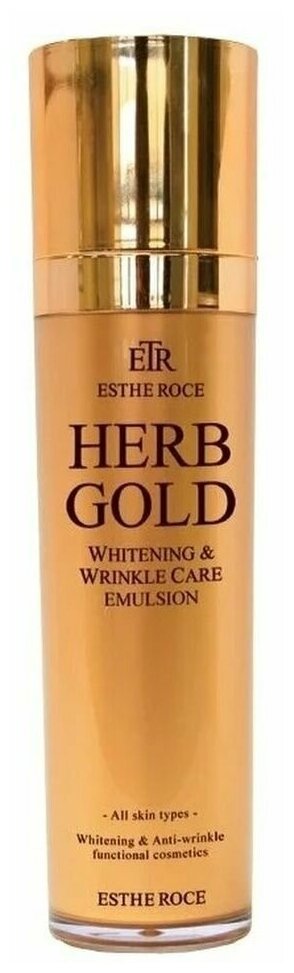 Эмульсия для лица антивозрастная осветляющая ESTHEROCE HERB GOLD WHITENING & WRINKLE CARE EMULSION 135мл, DEOPROCE, 8809240769164