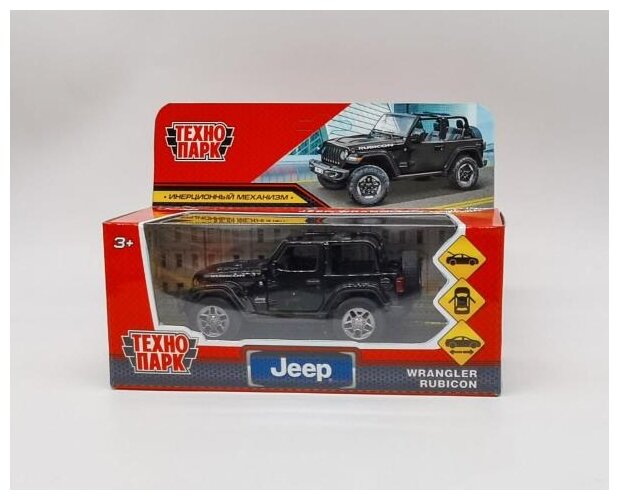 Внедорожник ТЕХНОПАРК Jeep Wrangler Rubicon RUBICON3D-12-BK 1:43 12 см