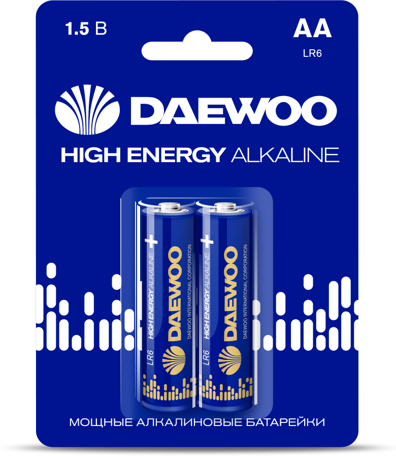 Батарейка DAEWOO LR6 HIGH ENERGY ALKALINE 2021 BL-2