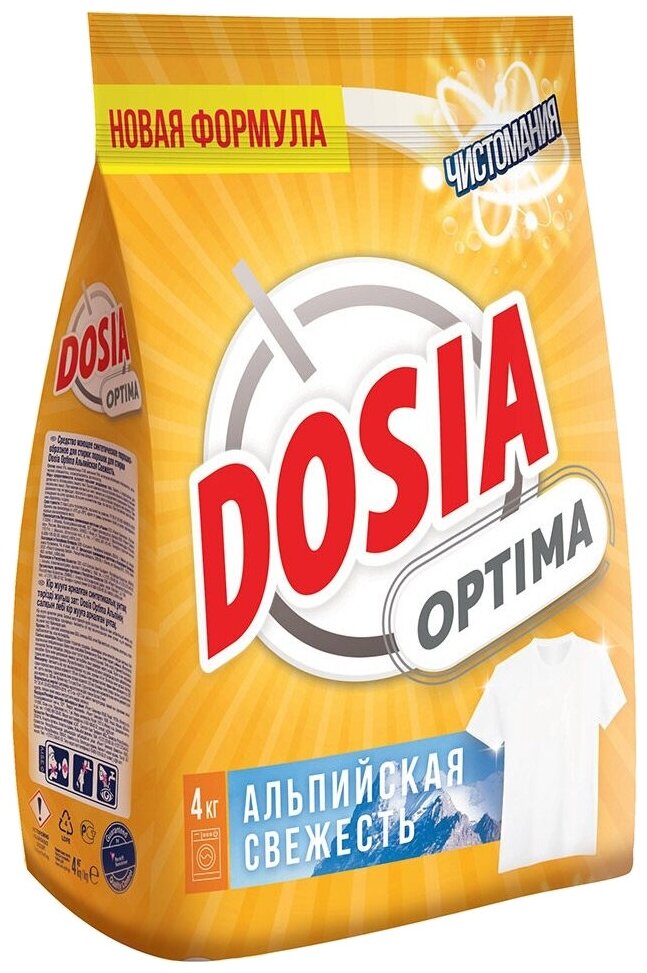 Средство моющее синтетическое порошкообразное для стирки Dosia Optima Альпийская Свежесть, 4кг