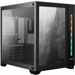 Корпус Ginzzu V300 mATX кубик, закаленное стекло, RGB подсветка - изображение