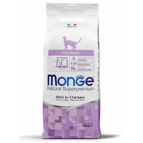 Monge Cухой корм Monge Cat Daily Line Sterilised для стерилизованных кошек, курица, 10 кг