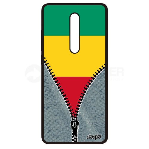 фото Чехол на мобильный mi 9t, "флаг гвинеи на молнии" государственный патриот utaupia
