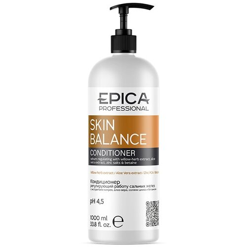 EPICA Professional кондиционер Skin Balance регулирующий работу сальных желез кожи головы, 1000 мл epica professional шампунь для волос skin balance регулирующий работу сальных желез 1000 мл