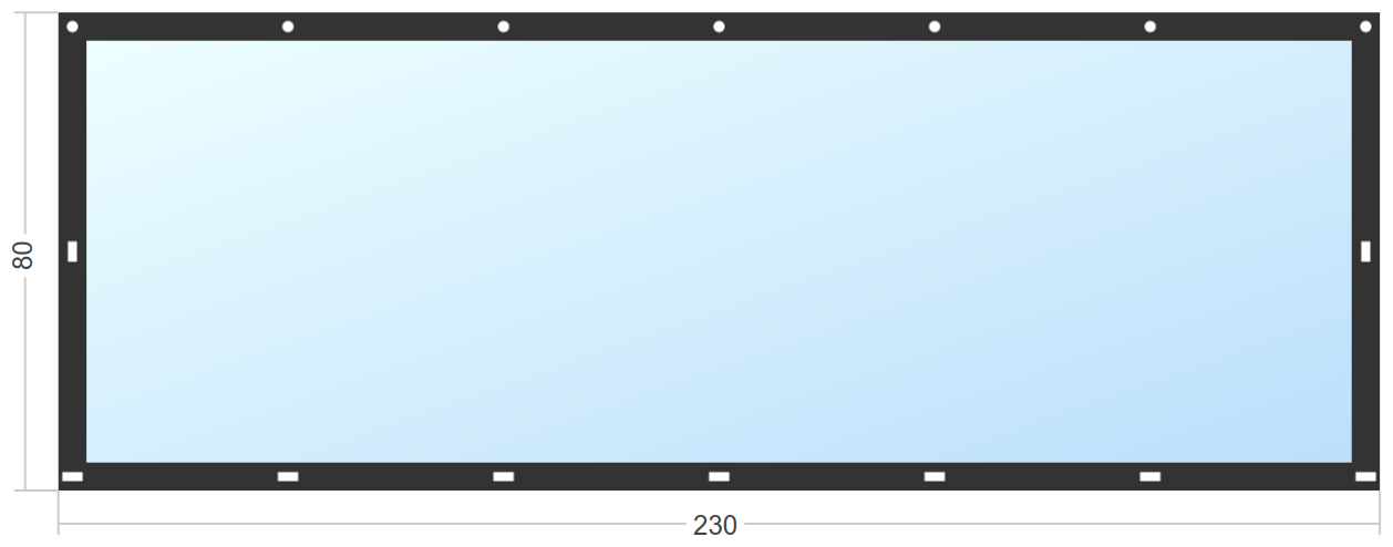 Мягкое окно Софтокна 230х80 см съемное, Скоба-ремешок, Прозрачная пленка 0,7мм, Черная окантовка, Комплект для установки - фотография № 3