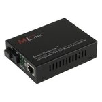 Медиаконвертер MlaxLink одноволоконный UTP/оптоволокно, 100Мбит/с, 20км, 1550/1310нм, RJ45/SC - изображение