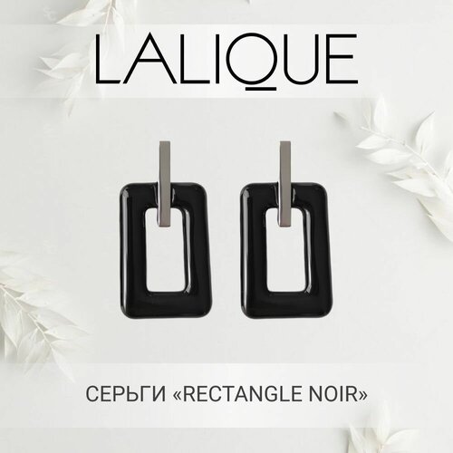 Серьги Lalique, хрусталь, размер/диаметр 40 мм, черный запонки lalique нержавеющая сталь хрусталь белый