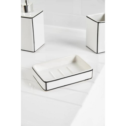 Мыльница Swensa Cory керамика цвет белыйчёрный