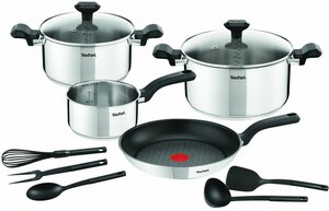 Набор посуды из нержавеющей стали Tefal Comfort Max Set 11шт. (C973SB34)