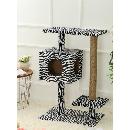 Игровой комплекс для кошек / когтеточка с лежанкой для кошек/ домик для кошки с когтеточкой 10-05-01