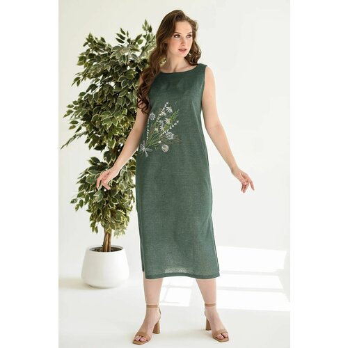 Платье размер 56, зеленый