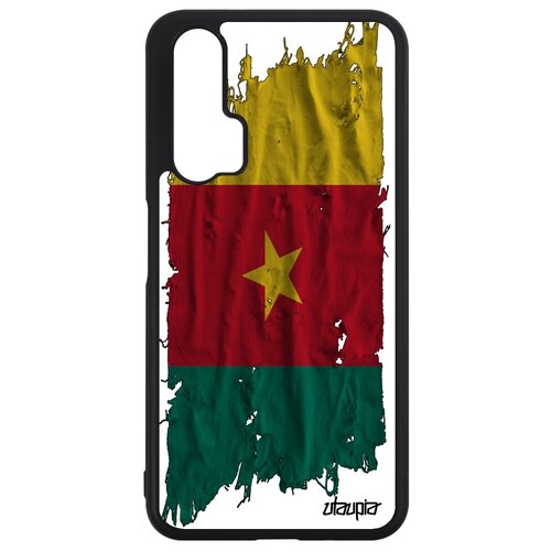 фото Чехол для телефонов honor 20 pro, "флаг камеруна на ткани" патриот государственный utaupia