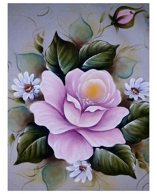 Картина мозаикой 15х20 винтажная роза (17 цветов), KM0935