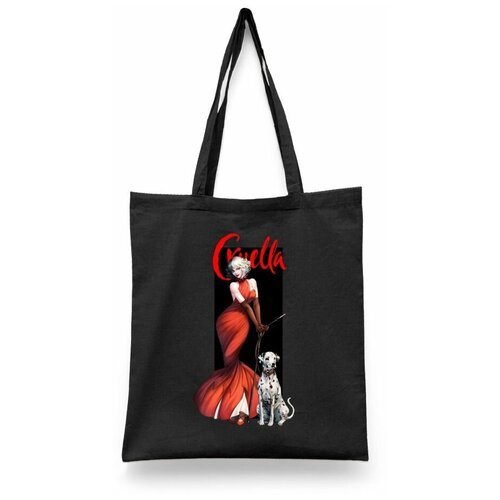 фото Сумка-шоппер унисекс каждому своё "круэлла/cruella/101 долматинец" черная