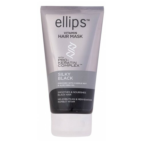 Ellips Hair Vitamin Маска Pro-Keratin Shiny Black для восстановления темных волос, 120 мл